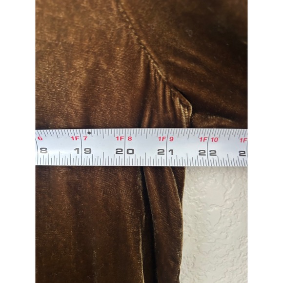 J.Jill Brown Silk Rayon Velvet Tunic Top 3/4 Sleeve Size Medium Fairy Grudge - Picture 6 of 9